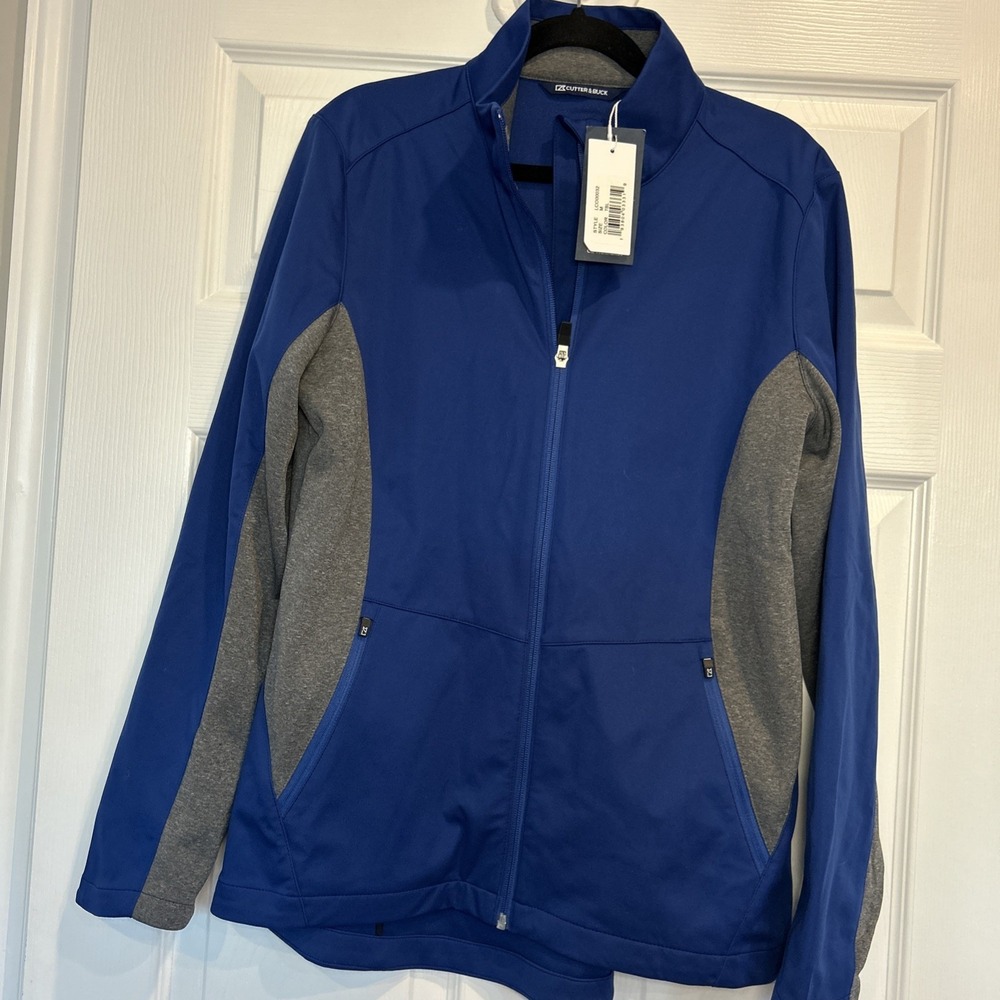 NWT‎ Cutter & Buck Women's Navigate Softshell Full Zip Jacket - size Medium Blue